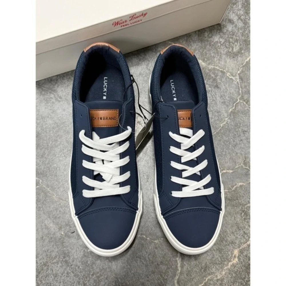 Lucky Brand Scott Mens Sneakers Navy White Low Top Shoes LB-SCOTT-MS Size 12‎